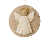 Kit de manualidades de fieltro para árbol de Navidad con figuras de belén, incluyendo ángel María Jesús y hombres sabios para decoraciones navideñas centradas en la fe (una persona)