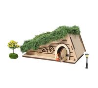 Kit de manualidades de madera para casa de hadas, juego de manualidades de madera triangular con construye tu propio diseño, kit de casa de jardín de hadas al aire libre para vacaciones, hogar