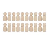 Kit de manualidades de muñecas de clavijas de madera sin terminar, figuras de madera pintables, decoraciones de fiesta de cumpleaños de bodas, manualidades educativas para (Vestido mixto de 34 mm
