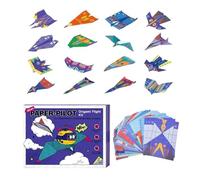 Kit de manualidades de papel creativo: kit profesional de avión de papel de calidad, 16 modelos de hojas plegables prearrugadas para viajes, hogar, vacaciones, escuela, familia, aula, aprendiz