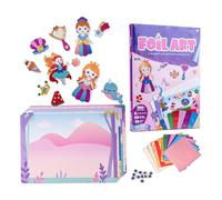 Kit de manualidades de papel de aluminio para niños - juguete creativo de viaje para niñas de 4 a 8 años, accesorios de arte para niños con herramientas de relieve, actividad educativa STEM, regalo de