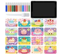 Kit de manualidades de papel de arte de genérico - 7,68 x 5,12 botellas de coloridas | Kits de arte para, juego de cartas de pintura coloridas, 1 bandeja, 1 pincel, 12 colores, 16