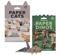Kit de manualidades de papel para gatos, 50 piezas de animales de origami 3D con calcomanías, actividad artística creativa para adultos, niños, familia, decoración de escritorio del hogar y regalo