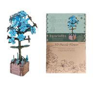 Kit de manualidades de rosas simuladas de bricolaje - Juego de construcción de flores 24,4 x 16,5 x 1 cm | Rompecabezas de madera 3D, rompecabezas, para, decoración del hogar, centro de mesa, proyecto