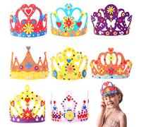 Kit de manualidades de tiara TAROME para niños, corona de cumpleaños, para hacer tu propia corona con diamantes de imitación para niña, princesa, regalo, juego de simulación, proyecto de manualidades