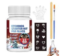 Kit de manualidades de vidrio para grabado, juego completo hecho a mano para diseños personalizados, crema protectora, aplicadores y plantillas incluidas, ideal para crear gafas, jarrones, espejos
