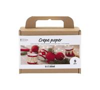 Kit de manualidades - Decoraciones de Navidad - 9 piezas - Papel crepé - Para colgar - Mixto