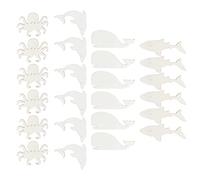 Kit de manualidades DIY con rodajas de de animales marinos de dibujos animados, Chip de sin terminar, decoración hecha a mano para fiesta en casa, boda, 24 Uds.