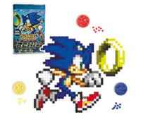 Kit de manualidades Jixelz Remix Sonic The Hedgehog - Sonic y Ring - No requiere calor ni pegamento - Juguetes de construcci n STEM - Pixel Art p