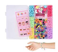 Kit de manualidades para niños con cuentas - Juego creativo de arte y manualidades, joyas para niños | Cuentas de amistad vivas para habilidades motoras, fiestas cumpleaños y actividades grupales