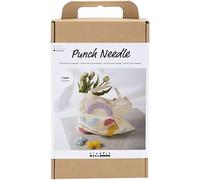 Kit de manualidades Punch Needle, colores pastel, Tote bag, 1 paquete