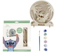 Kit de manualidades Stitch con escena de madera para pintar Incluye base decorativa 3D, pincel y 6 pinturas - Papelería Stitch para niñas y niños ideal como regalo artístico y educativo