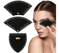Kit de mapeo de cejas, 3 piezas, regla de metal para cejas y herramienta de medición con plantillas de arco de abanico triangular para un diseño de simétrico perfecto..