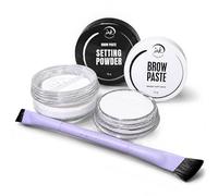 Kit de Mapeo de Cejas de Ink Permanent con Polvo Fijador, Cepillo y Pasta Blanca para Cejas, Herramienta para Mapeo y Diseño de Cejas Perfectas