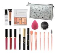 Kit de maquillaje cosmético: todo en el maquillaje 1, paleta de belleza portátil | 2.55x5.51x8.85 pulgadas Bundle de cara completa, juego de brillo de labios de color sombra de ojos, organizador po