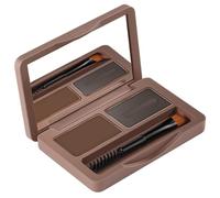 Kit de maquillaje en polvo de ceja, paleta de contorno de cejas de 2 colores, kit de esculpir de dúo de polvo de cejas para mujeres mujeres (marrón oscuro y gris)