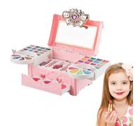 Kit de maquillaje infantil | Juego de imitación de esmalte y brillo de labios con caja de almacenamiento, conjunto de maquillaje infantil, para juego de belleza, regalo de Navidad, cumpleaños, casa