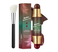 Kit de maquillaje multiusos en barra con dos extremos - Maquillaje ligero y fácil de llevar para ojos, labios y mejillas - Fórmula cremosa y difuminable, 4 tonos versátiles, vegano y sin crueldad(#02)
