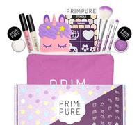 Kit de maquillaje orgánico natural real para niños, perfecto para citas de juegos y cumpleaños, fiestas para niños, sombra de ojos, colorete mineral, kit de maquillaje para niños (morado)