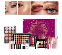 Kit de Maquillaje - Paleta de Sombras, Lápiz Labial y Brocha,Paleta De Sombras De Ojos Con Kit Completo - para Mujeres, Niñas, Adolescentes, Principiantes, Navidad, Día de la