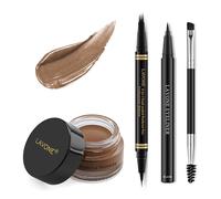 Kit de maquillaje para cejas con l piz de cejas de 4 puntas, resistente al agua, microblading, delineador de ojos, pomada para cejas y cepillo de