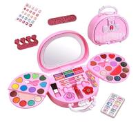 Kit de maquillaje para niñas - fingir jugar a una niña lavable que hace un juguete de maquillaje - kit de maquillaje lavable para niñas portátiles para regalos de cumpleaños de Navid gar maquillaje ad