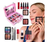Kit de maquillaje para niñas | Juego de cosméticos de gran capacidad con estuche reutilizable, accesorios de vestir con sombra de ojos, paletas de maquillaje impermeables para principiantes