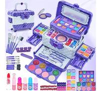 Kit de Maquillaje para Niño - 57 PCS Lavable de Maquillaje para Niñas,Juego de Maquillaje y No Tóxico,Regalo de Princesa para Niñas,Cumpleaños para Niñas Mayores de 4 5 6 7 8 9 10 11 12 Años (Morado)