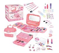 Kit de Maquillaje para niños: Juguetes cosméticos Lavables y Seguros con Espejo | Juega Maquillaje para niños pequeños | Make -Up Children's Makeup Set Birthday Gift Game Imitation