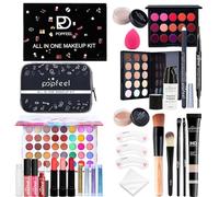 Kit de maquillaje para principiantes, juego de maquillaje facial completo - 27 unids/set Kit de maquillaje de viaje para mujeres - Los equipos profesionales del maquillaje del paquete del maquillaje,