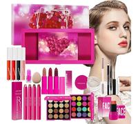 Kit De Maquillaje Para Principiantes - Kit de Maquillaje Facial para Principiantes - Cosméticos Diarios con Cepillo, Lápiz Labial, Máscara de Pestañas y Rubor para Amigos, Familia, Compañeros