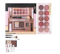 Kit de maquillaje portátil para principiantes, set de iniciación, pinceles profesionales Herramientas de belleza | Colección completa de maquillaje para mujeres y adolescentes, ideal para g