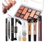 Kit de Maquillaje Profesional Completo, MKNZOME 26 piezas Set de Maquillaje Mujer con Estuches de Maquillaje Portátil Paletas de Sombras de Ojos Fundación barra de labios para Mujeres Niñas