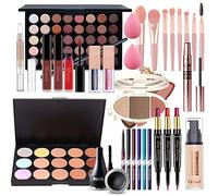 Kit de Maquillaje Profesional Completo, MKNZOME 32 piezas Set de Maquillaje Mujer con Estuches de Maquillaje Portátil Paletas de Sombras de Ojos Fundación barra de labios para Mujeres Niñas