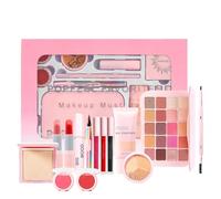 Kit de Maquillaje Profesional, Juego Completo de Maquillaje con Base de Acné, Polvos, Corrector, Coloretes, Sombras de Ojos, Barra de Labios, Mascarillas, Lápiz de Ojos y Lápiz de Cejas