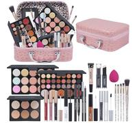 Kit de maquillaje profesional, kit de maquillaje para niñas, juego de maquillaje para mujeres, paletas de sombra de ojos, colores de labios, juego de brochas de maquillaje, bolsa de maquillaje (rosa)