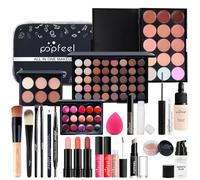 Kit de Maquillaje, Set Maquillaje Mujer, Estuche Maquillaje Mujer, Set de Regalo de Maquillaje Kit de Inicio Completo con Sombras de Ojos, Fundación, Maletín Maquillaje para Niñas Mujeres