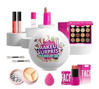 Kit de Maquillaje, Set Maquillaje Mujer, Estuche Maquillaje Mujer, Set de Regalo de Maquillaje Kit de Inicio Completo con Sombras de Ojos, Fundación, Maletín Maquillaje para Niñas Mujeres