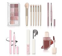 Kit de maquillaje todo en uno: juego de maquillaje para mujeres, niñas y adolescentes, incluye paleta de sombras de ojos de 10 colores, brillo de labios, lápiz delineador de cejas y ojos, máscara