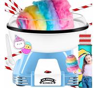 Kit de máquina de algodón de azúcar KESSER® para el hogar - Con 30 palillos de algodón de azúcar y cuchara dosificadora - Máquina de algodón de azúcar retro - Máquina de algodón de azúcar con