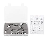 Kit de Máquina de Coser, Juego de Pies para Dobladillos, Acabado Curvado, Acero Inoxidable, 7 Piezas - Acabado Profesional, Fácil de Usar, Para Máquinas de Coser Domésticas