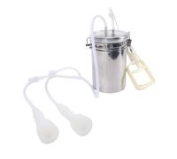 Kit de máquina de ordeño manual de 2 litros, máquina de succión que ahorra esfuerzo, kit de ordeño de botellas de acero inoxidable portátil, bomba de vacío manual con tubo de