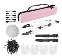 Kit De Máquina For Extensiones Cabello Con Varilla Fusión Pegamento Queratina Calentamiento Rápido Y Accesorios Experiencia Precisa En El Peinado Cabello(White)