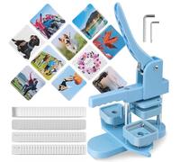 Kit de máquina para hacer botones magnéticos cuadrados, 2 x 2 pulgadas, máquina de prensa de insignias para refrigerador con 100 imanes de nevera para hacer insignias magnéticas para regalos en casa y