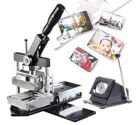 Kit de máquina para hacer imanes rectangulares, 80 x 53 mm/90 x 65 mm, máquina de nevera para fotos, prensa 1 + cortador de papel, 100 juegos de consumibles, 90 x 65 mm