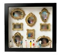 Kit de marco de caja de sombra de silueta de museo DIY con 8 marcos y 10 figuras, vitrina de memoria creativa para decoración del hogar, boda, día de San Valentín (negro)
