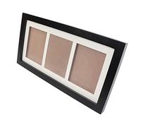 Kit de Marco de Impresión para bebé, Estilo Rústico, 3 Rejillas, Decorativo, Práctico, Kit de Huella de Mano para Decoración (Marco de fotos negro)