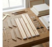 Kit de marco de madera de 20 x 20 cm, natural sin terminar (40 x 40 cm) | Madera natural sin acabar, tamaño de 20 x 20 cm, fácil de montar, se puede pintar para la superficie