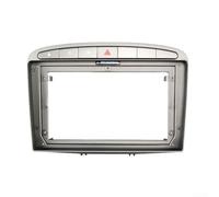 Kit de marco de panel de coche de doble DIN de 9 pulgadas para 408 2008-2016 estéreo embellecedor adaptador de bisel carcasa de plástico (gris plateado)