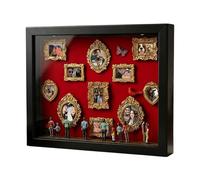 Kit de marco mini museo - Vitrina iluminada de madera, marco fotográfico decorativo de mesa, panel frontal de acrílico con iluminación LED cálida | Regalo de recuerdo sentimental para los aman